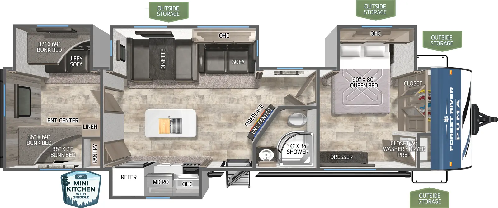 Puma 32BHFS Floorplan